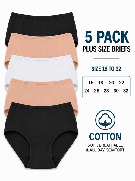 Immagine di 5 PACK COTTON BRIEFS ALL DAY COMFORT MUTLI COLOURS